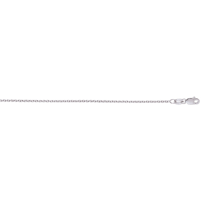 14K 2.6mm Round Cable Chain-White | Lobster