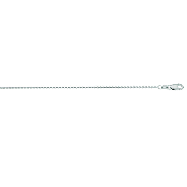 14K Gold 1.1mm Oval Cable Chain-White | Pear Shaped Lobster