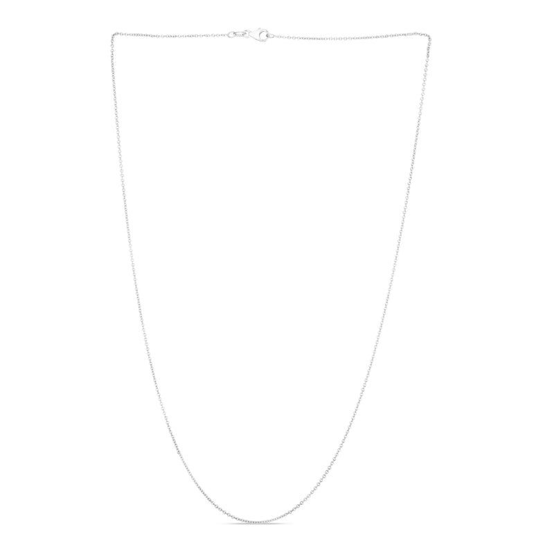 14K Gold 1.2mm Oval Cable Chain-White | Pear Shaped Lobster
