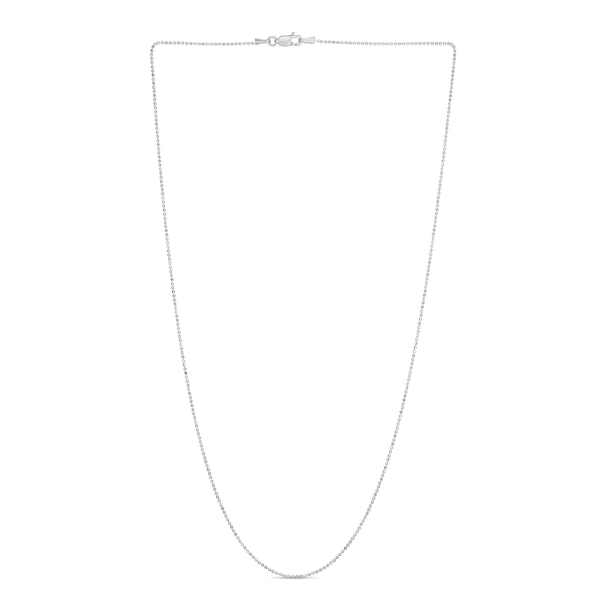 14K Gold 1.5mm Bead Chain -White | Lobster