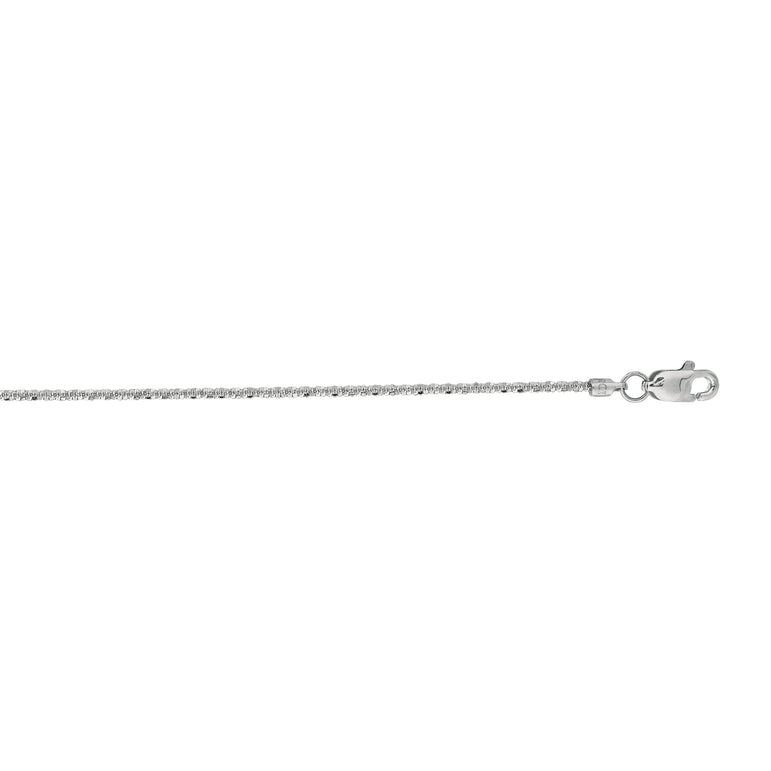 14K Gold 1.1mm Sparkle Chain -White | Lobster
