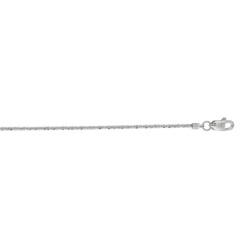 14K Gold 1.1mm Sparkle Chain -White | Lobster