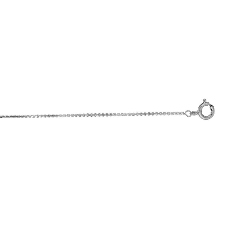 14K Gold 0.68mm Diamond Cut Cable Chain-White | Spring Ring