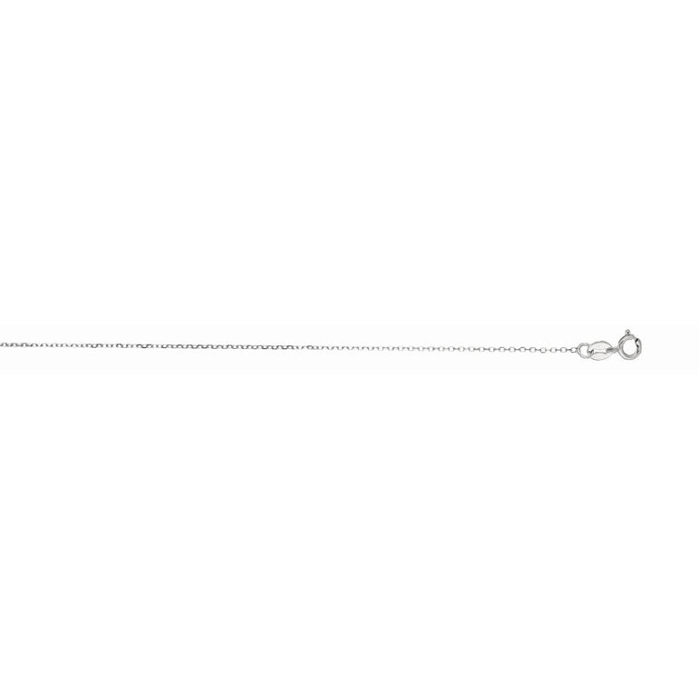 14K Gold 0.87mm Diamond Cut Cable Chain-White | Spring Ring