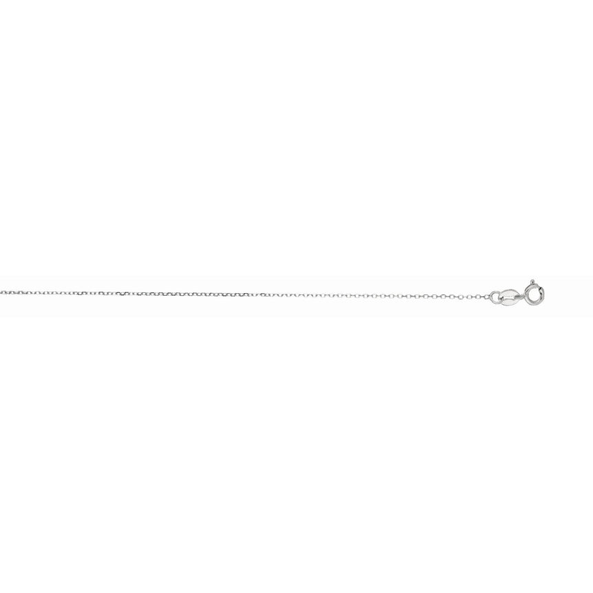 14K Gold 0.87mm Diamond Cut Cable Chain-White | Spring Ring