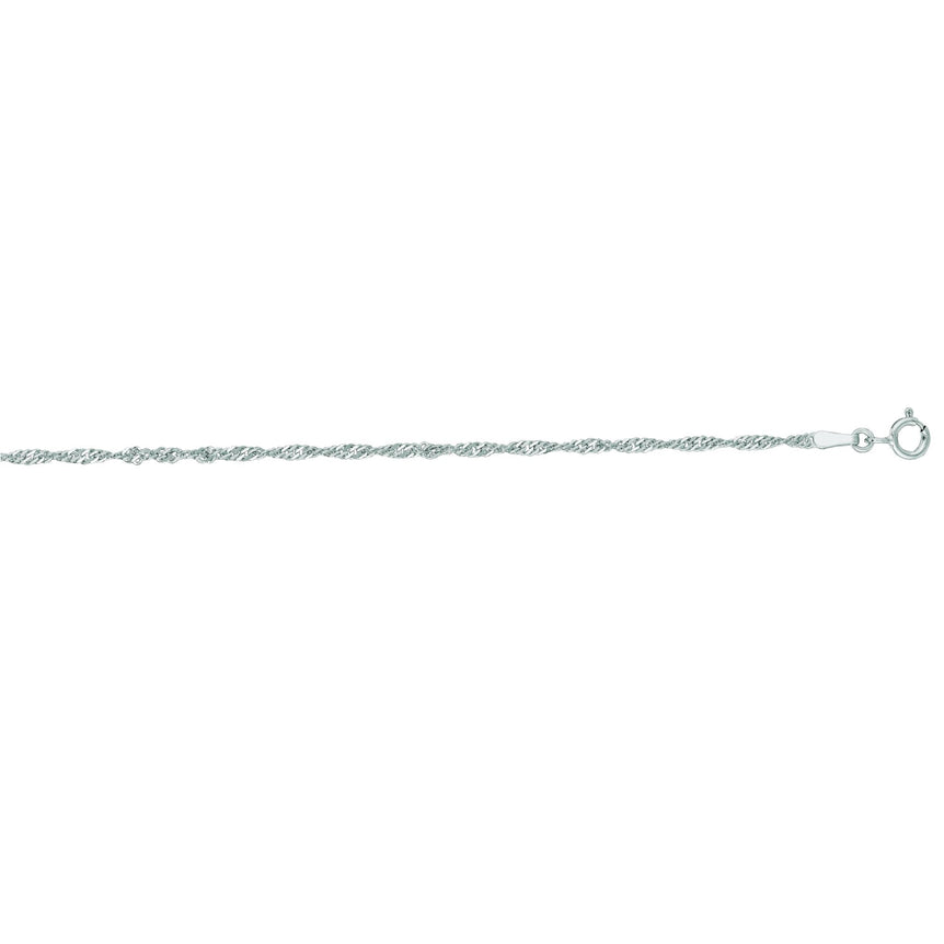 14K Gold 1.8mm Singapore Chain-White | Spring Ring