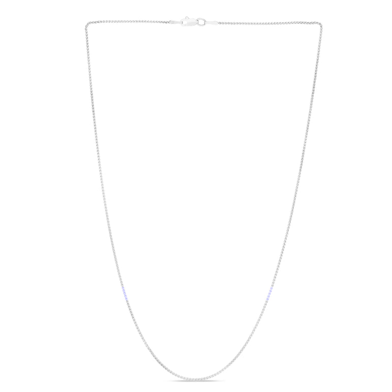 14K Gold 1.2mm Round Wheat Chain -White | Lobster