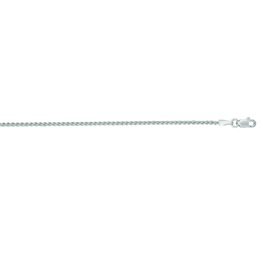 14K Gold 1.5mm Round Wheat Chain -White | Lobster