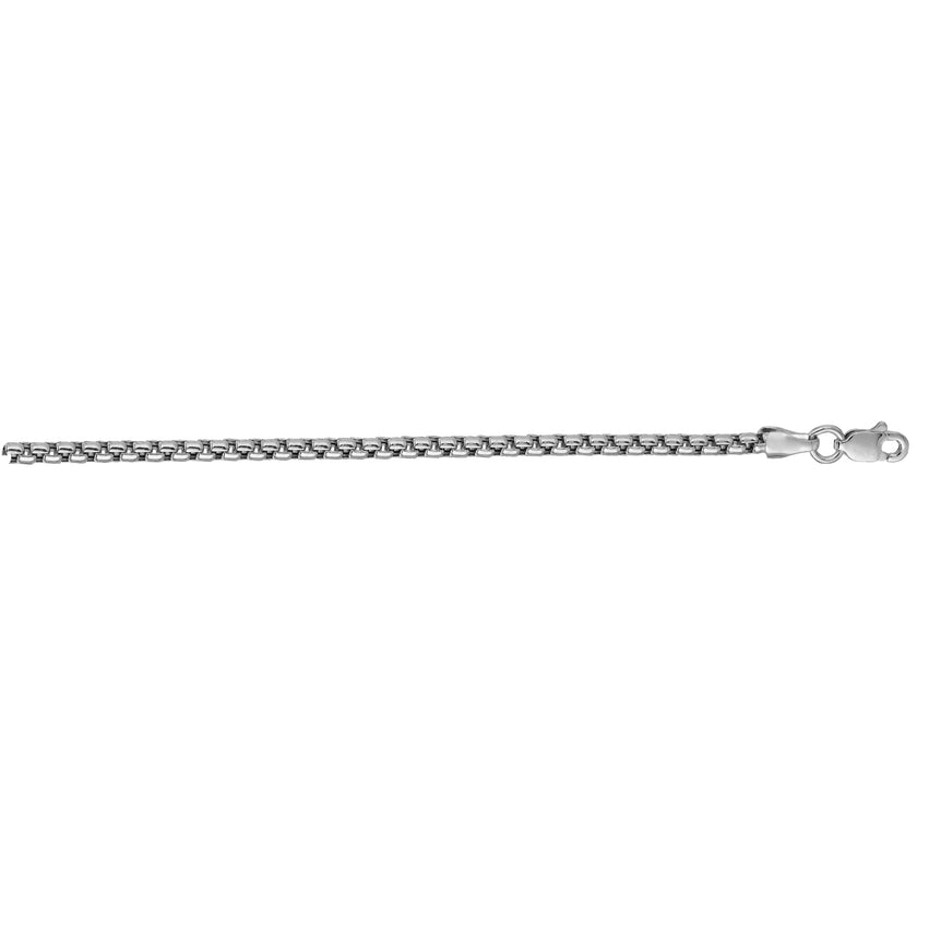 14K Gold 1.6mm Round Box Chain-White | Lobster
