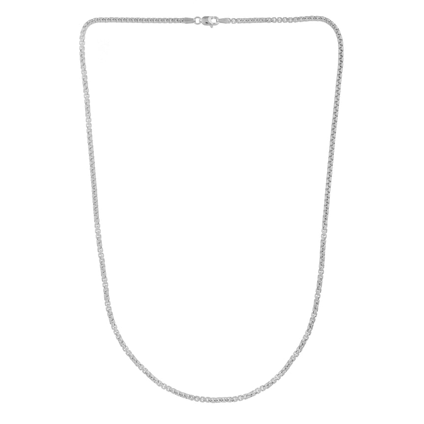 14K Gold 2.5mm Solid Round Box Chain-White | Lobster