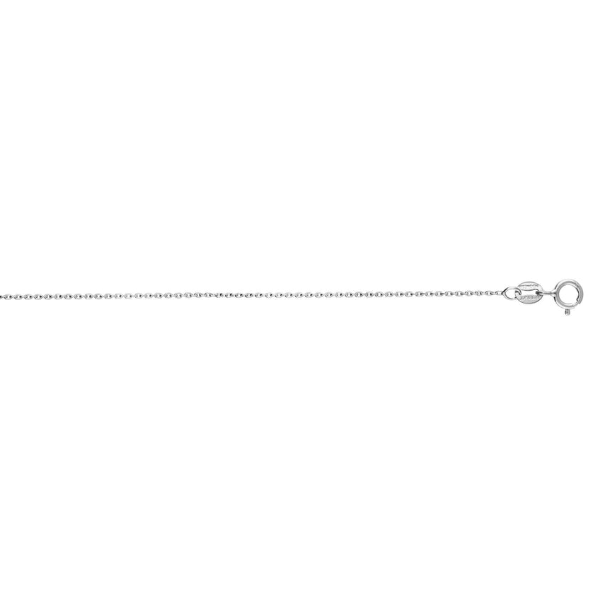 14K Gold 0.97mm Oval Cable Chain-White | Lobster