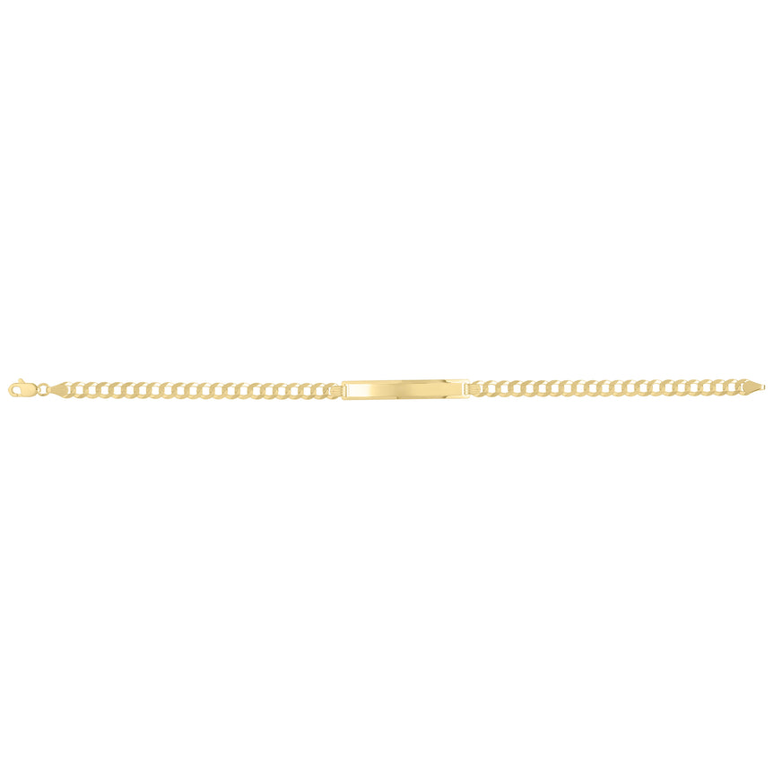 10K 4.7mm Curb ID Bracelet-Yellow | Lobster
