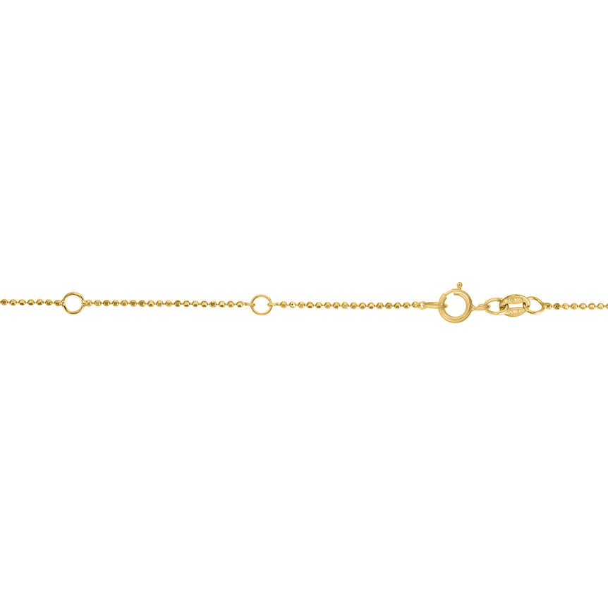 10K .9mm Double Extendable Bead Chain-Yellow | Spring Ring