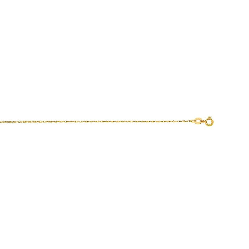 10K Gold .80mm Machine Rope Chain Carded -Yellow | Spring Ring
