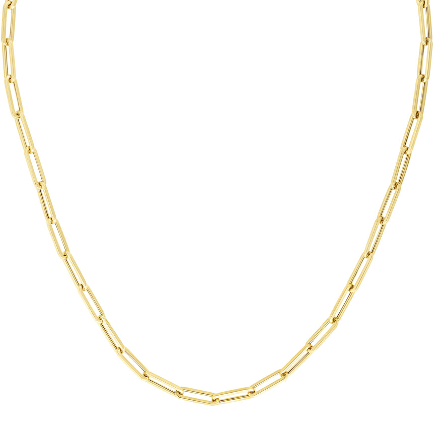 10K Gold 4.2mm Lite Paperclip Necklace-Yellow | Lobster