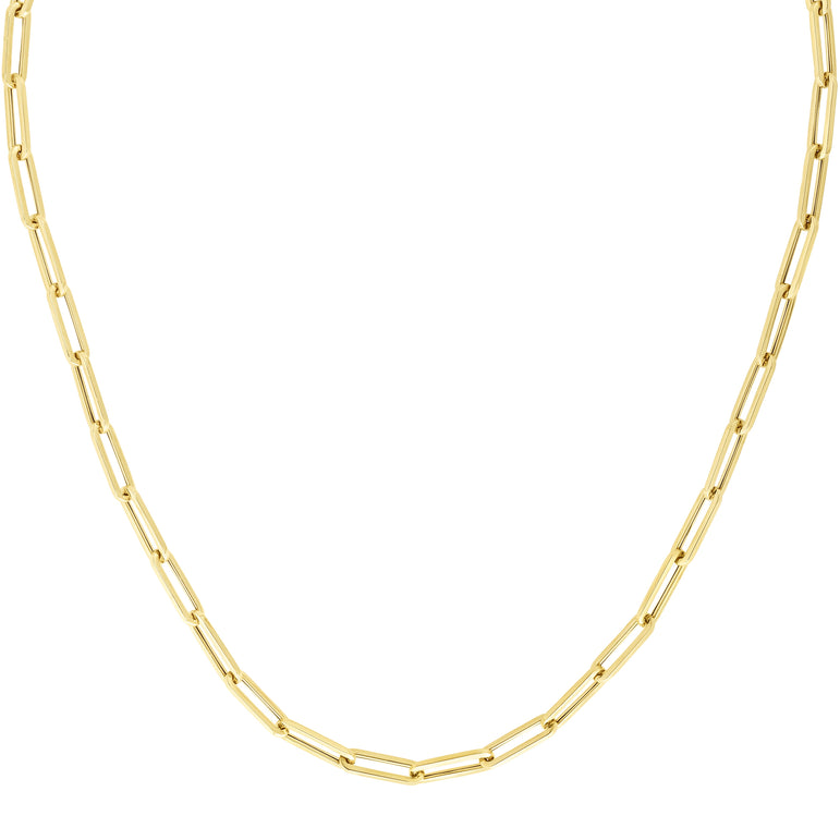 10K Gold 4.2mm Lite Paperclip Bracelet-Yellow | Almond Lobster