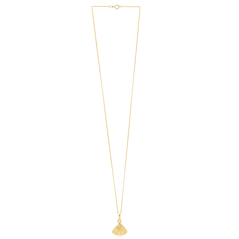 10K Sea Shell Necklace-Yellow | Spring Ring
