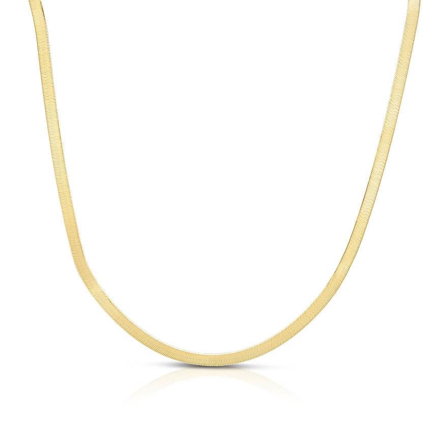 10K Gold 2.8mm Herringbone Bracelet-Yellow | Lobster