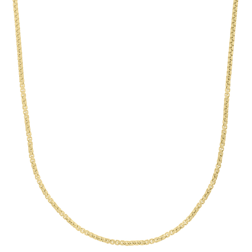 10K Gold 2.5mm Solid Round Box Chain -Yellow | Lobster