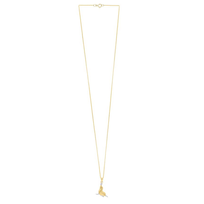 10K Seal Necklace-Two-tone | Spring Ring