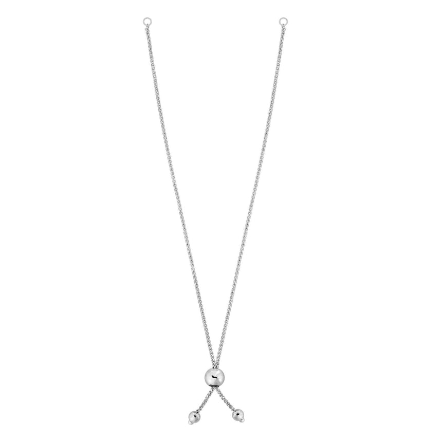 10K Gold Round Wheat Chain with Ball Slide Friendship Bracelet-White | Draw String
