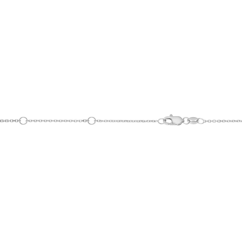 .8mm Extendable Diamond Cut Cable Chain -White | Lobster
