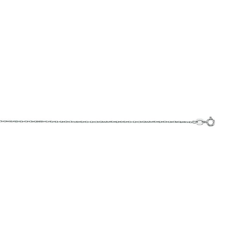 10K Gold .80mm Machine Rope Chain Carded -White | Spring Ring