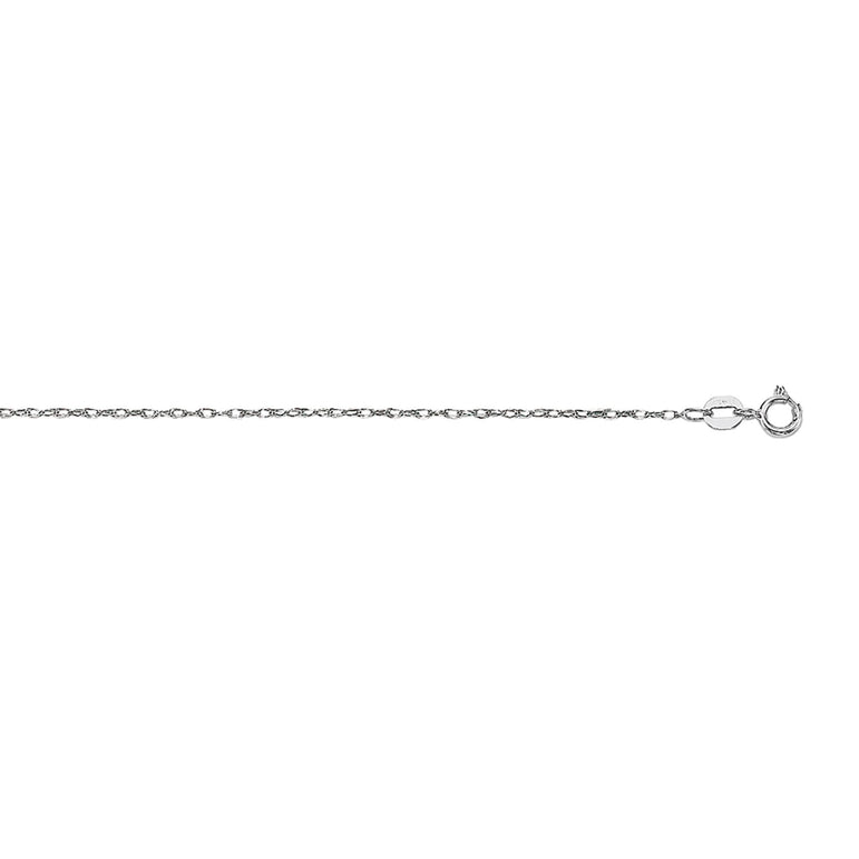 10K Gold .85mm Machine Rope Chain Carded -White | Spring Ring