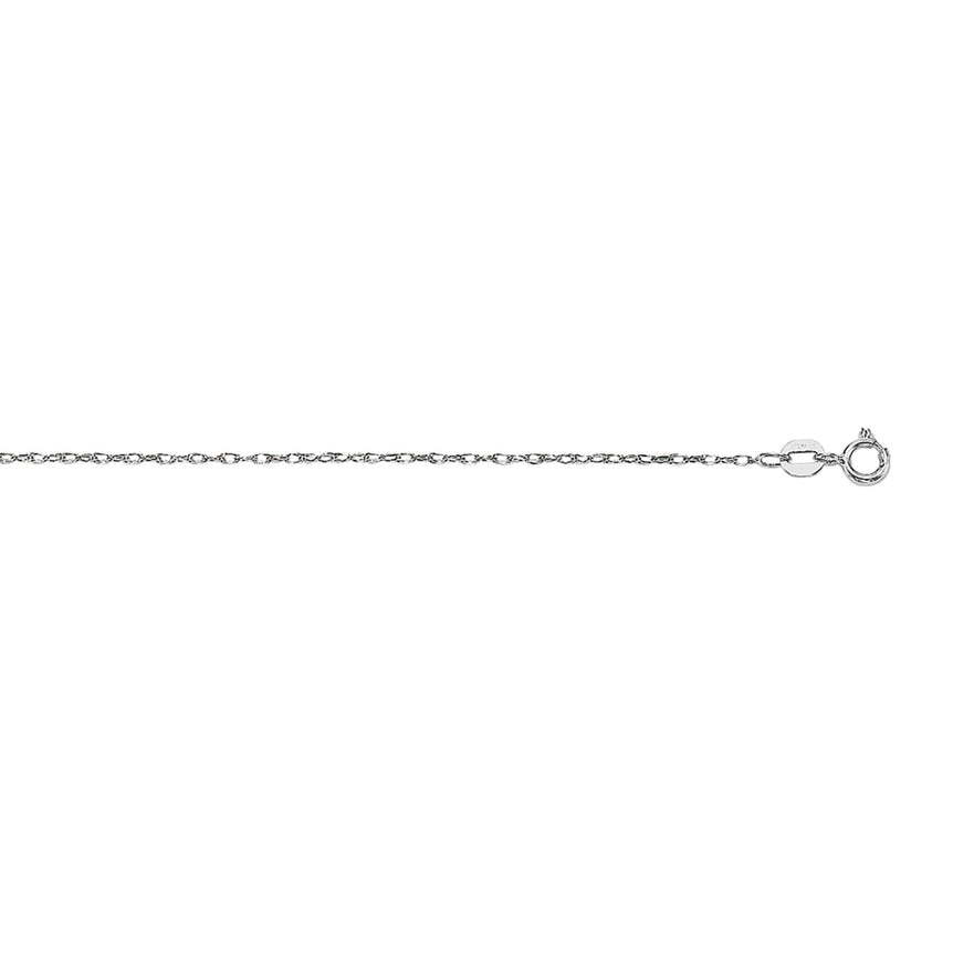 10K Gold .85mm Machine Rope Chain Carded -White | Spring Ring