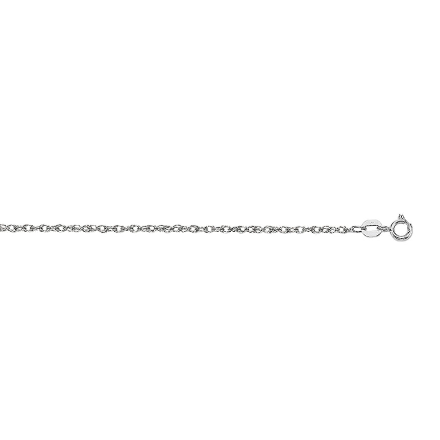 10K Gold .95mm Machine Rope Chain Carded -White | Spring Ring