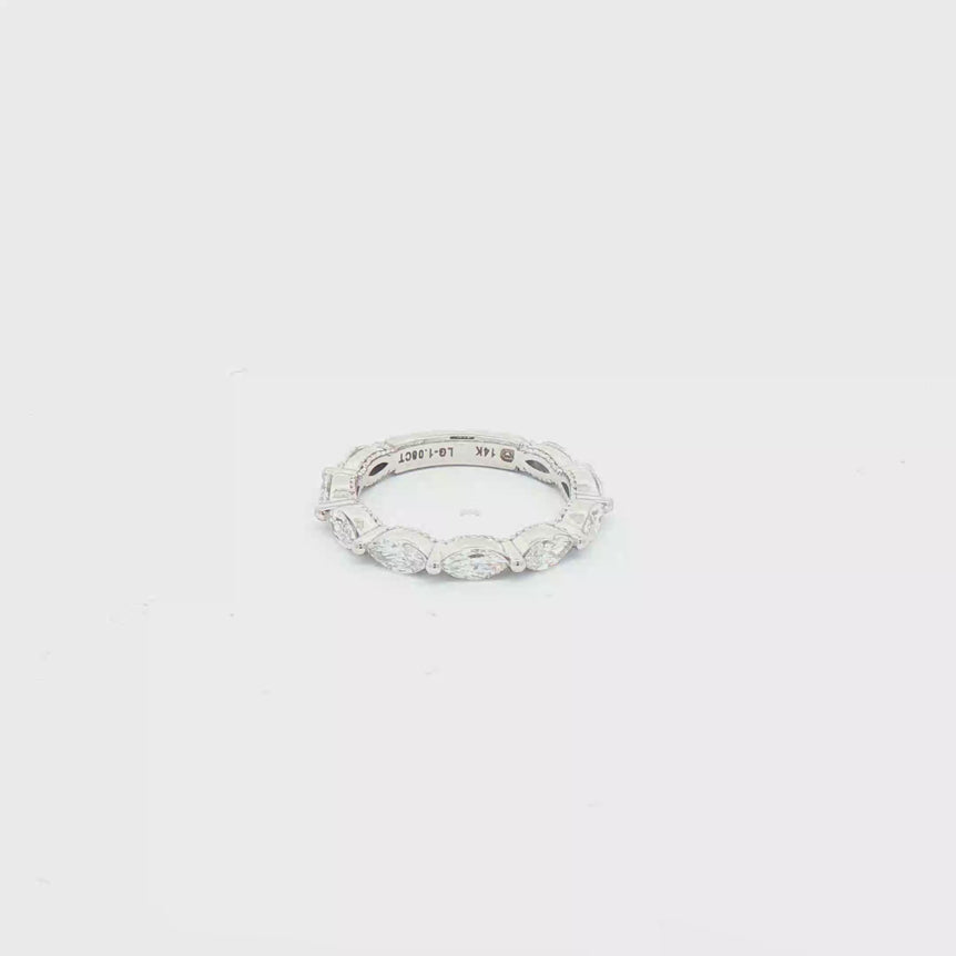 Marquise Brilliant Diamond Eternity Band in 14K White Gold