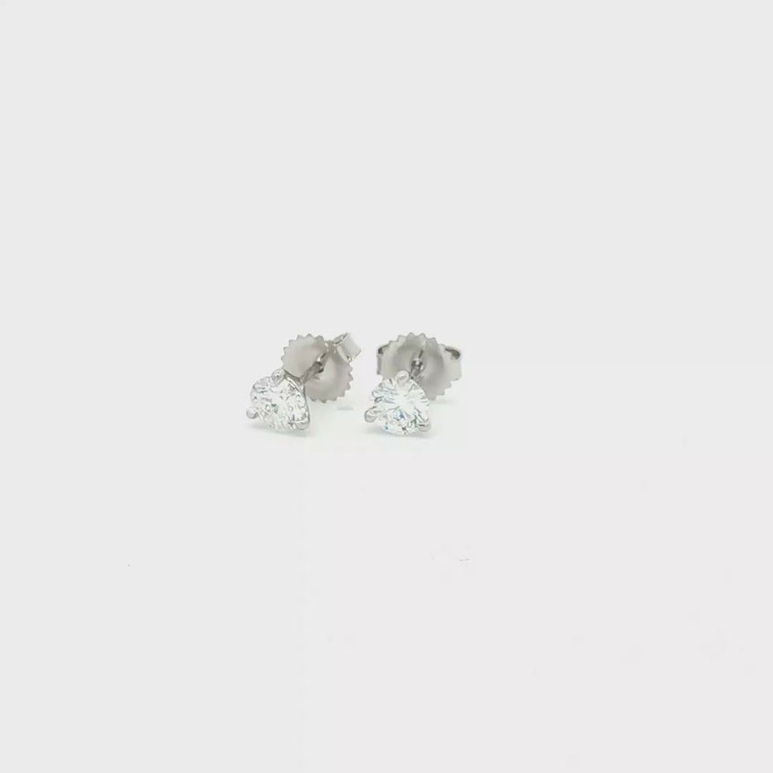 White Gold Stud Earrings with Brilliant Cut Diamonds