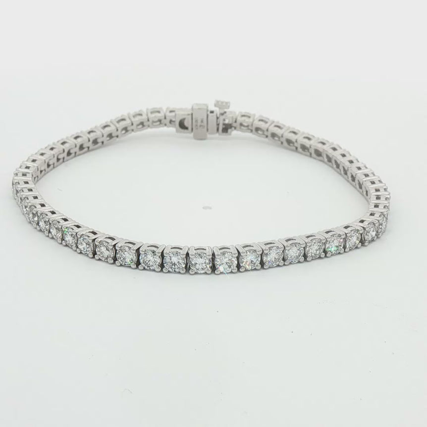 6CT 14kt white gold Tennis Bracelet with Round Cut Diamonds