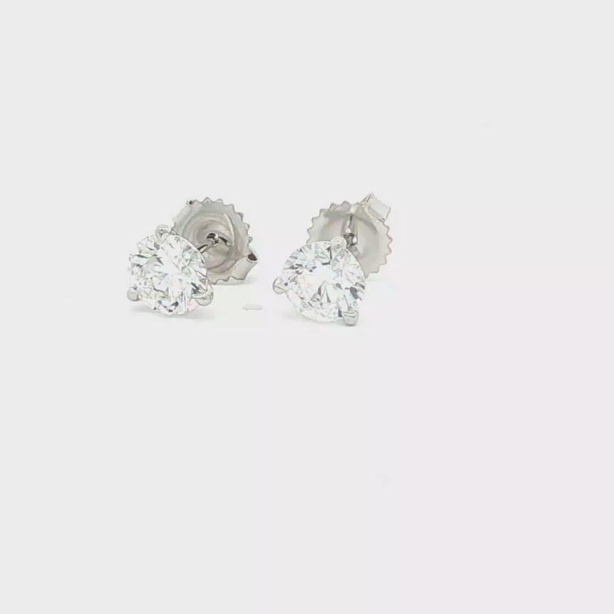 Brilliant Round Diamond Stud Earrings in White Gold
