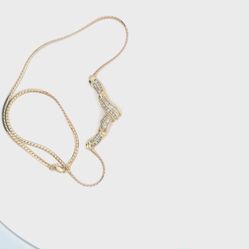 Yellow Gold Diamond Serpentine Necklace